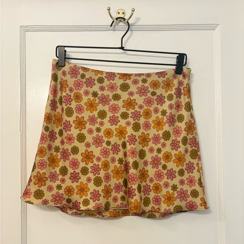 Cotton Candy LA Floral Mini Skirt M